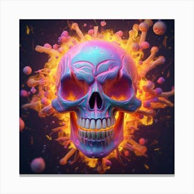 Skull In Flames 2 Canvas Print