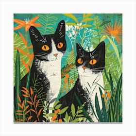 Feline Meadow Magic Canvas Print