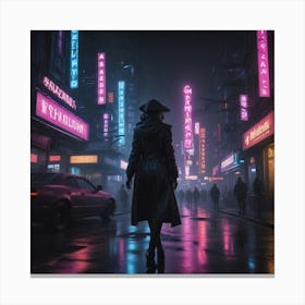 Dark City At Night Canvas Print