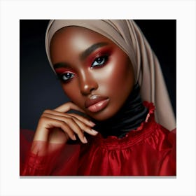 Muslim Girl In Hijab 3 Canvas Print