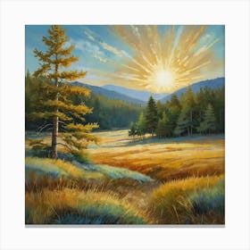 Leonardo Kino Xl A Vibrant Daytime Landscape Featuring A Golde 1 (1) Canvas Print