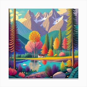 Landscape With Mountains Canvas Print