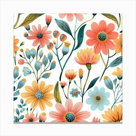 Floral Seamless Pattern 2 Canvas Print