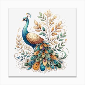 Peacock Bird Nature Animal Canvas Print