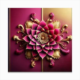 Abstract Flower On A Pink Background Canvas Print