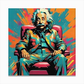 Einstein Realistic Multicolour AI image sitting oncouch Canvas Print
