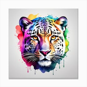 Colorful Leopard Head Canvas Print