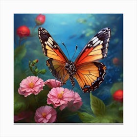 Butterfly In The Garden Canvas Print