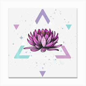 Lotus Flower Sacred Geometry Yoga Meditation Spiritual Zen Canvas Print