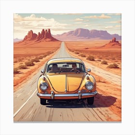 Vw Beetle In The Desert Canvas Print