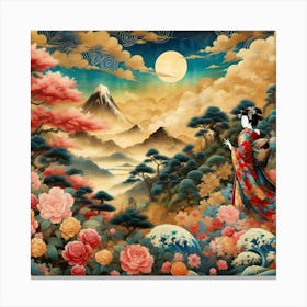 Creative Geisha Illustration 72 Canvas Print