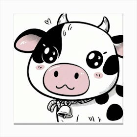 Line Art cow 2 Canvas Print