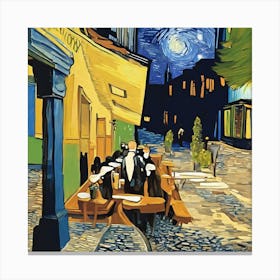 Starry Night At The Cafe Canvas Print