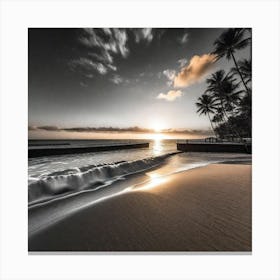 Sunset On The Beach 806 Canvas Print