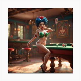 Sexy Pool Girl Canvas Print