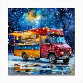 Food Truck In The Snow Canvas Print