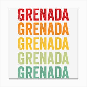 Grenada Rainbow Text Design Canvas Print