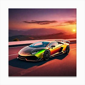 Rainbow Lamborghini Canvas Print