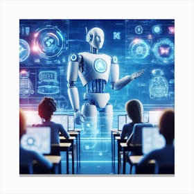 Robot In Classroom Canvas Print