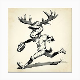 Moose Football Player Canvas Print