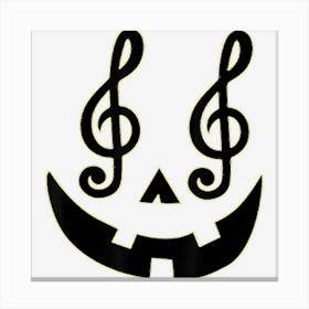 Halloween Pumpkin Face Music Notes Music Teacher G Clef Canvas Print