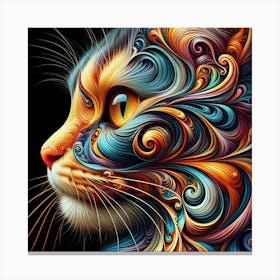 Abstract Cat Painting 1 Canvas Print