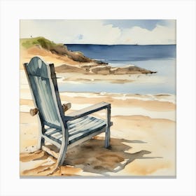Chair On The Beach 1 Canvas Print
