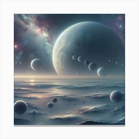 Frostbound Reverie: Serenade of the Silent Cosmos. Canvas Print