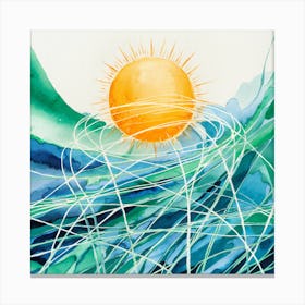 Sun And Waves Canvas Print