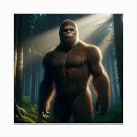 Bigfoot In The Forest Canvas Print