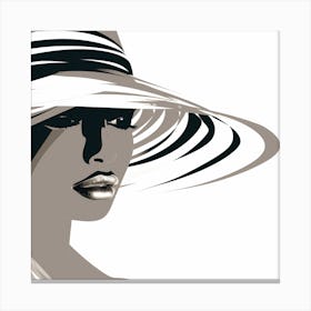 Woman In A Hat 32 Canvas Print