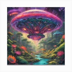 Imagination, Trippy, Synesthesia, Ultraneonenergypunk, Unique Alien Creatures With Faces That Looks (26) Canvas Print