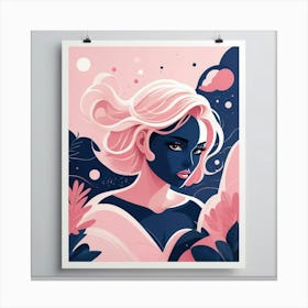 Default Pink Navy Art Print 1 Canvas Print