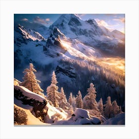 Snowy Mountains 2 Canvas Print