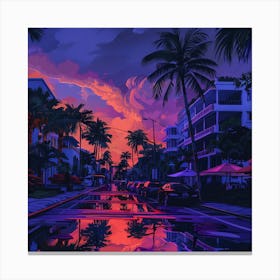 Sunset In Miami 5 Canvas Print