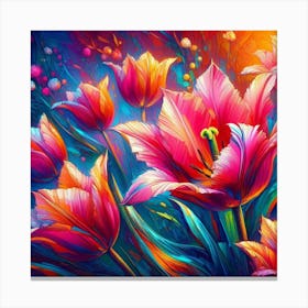 Colorful Tulips Canvas Print