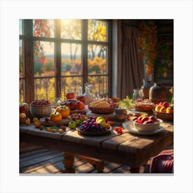 Autumn Table Canvas Print