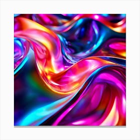 3d Light Colors Holographic Abstract Future Movement Shapes Dynamic Vibrant Flowing Lumi (19) Canvas Print