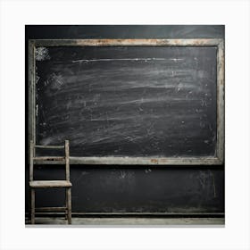 Abstract Communication Concept Showcasing An Empty Chalkboard Macro Shot Of Surface Textures Emphas (6) Canvas Print