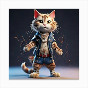 Firefly Animated, Character, 3d, Tabby Cat, Rocker, Standing, Front Paws, Back Paws, Clear Paws, Scr (11) Canvas Print