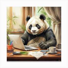 Panda Bear Drawing 5 Canvas Print