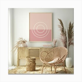 Pink Circle Print Canvas Print