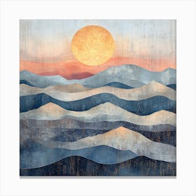 Sunset Over Waves Canvas Print Canvas Print