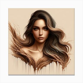 Beautiful Woman With Long Hair 1 Canvas Print