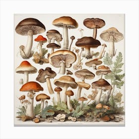 Collection Of Mushrooms Canvas Print