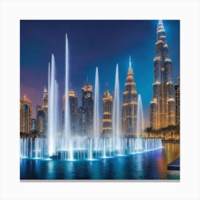 Dubai Fountains  Canvas Print