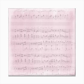 Vintage Pink Music Notes Canvas Print