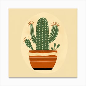 Rizwanakhan Simple Abstract Cactus Non Uniform Shapes Petrol 47 Canvas Print