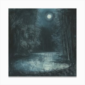 Moonlight In The Forest 1 Canvas Print