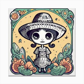 Mexico Sticker 2d Cute Fantasy Dreamy Vector Illustration 2d Flat Centered By Tim Burton Pr (25) Canvas Print